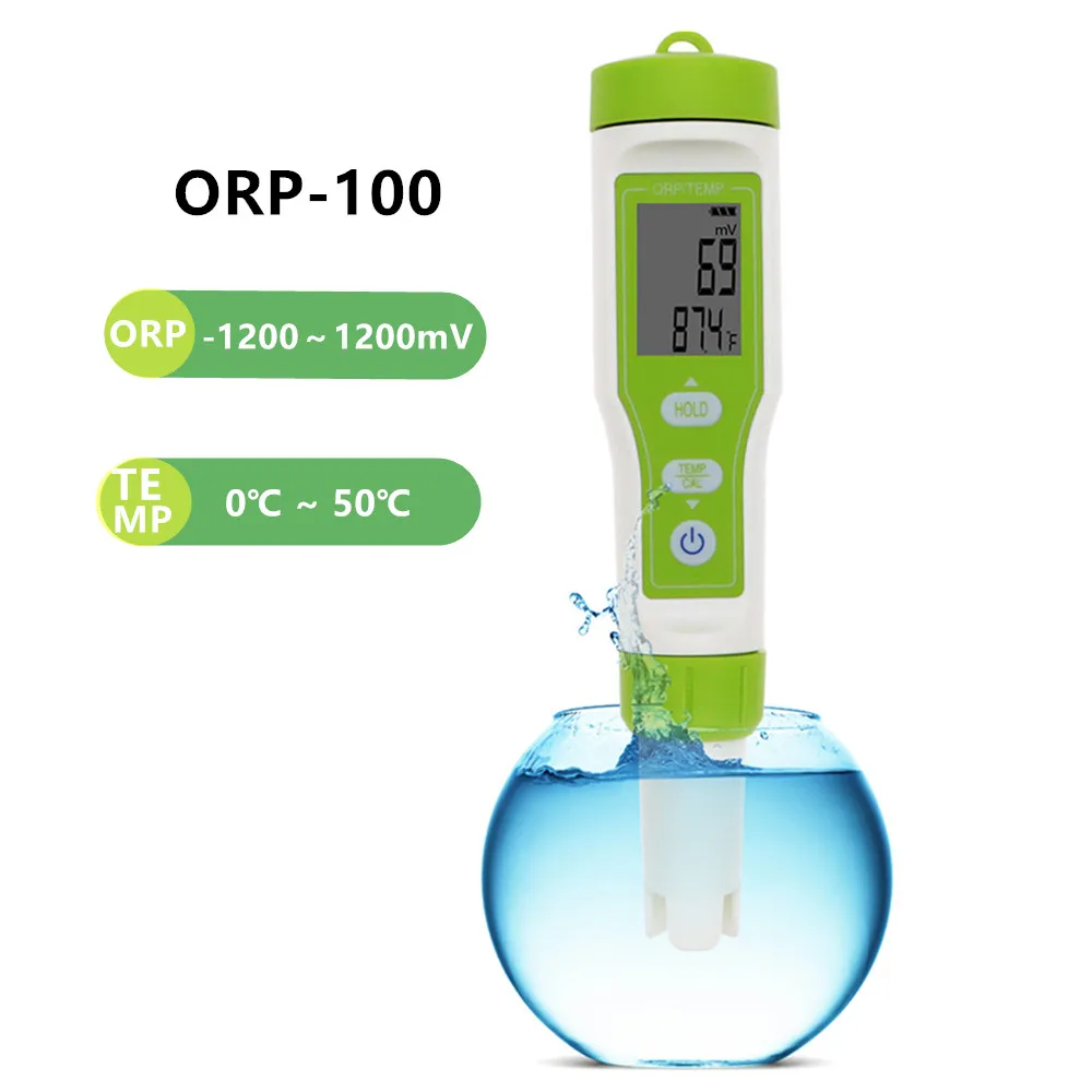 

ORP-100 Digital ORP Meter 2 in 1 Temp ORP Monitor Redox Tester Water Quantity Test Purity Analyser for Drink Water Pool 20%OFF