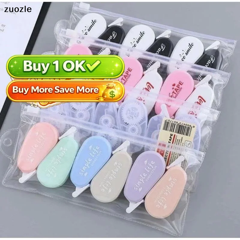 exquisite6Pcs Mini Cute Pastel Colors Correction Tapes Smooth Application Perfect For Students School Homework Office Daily Use