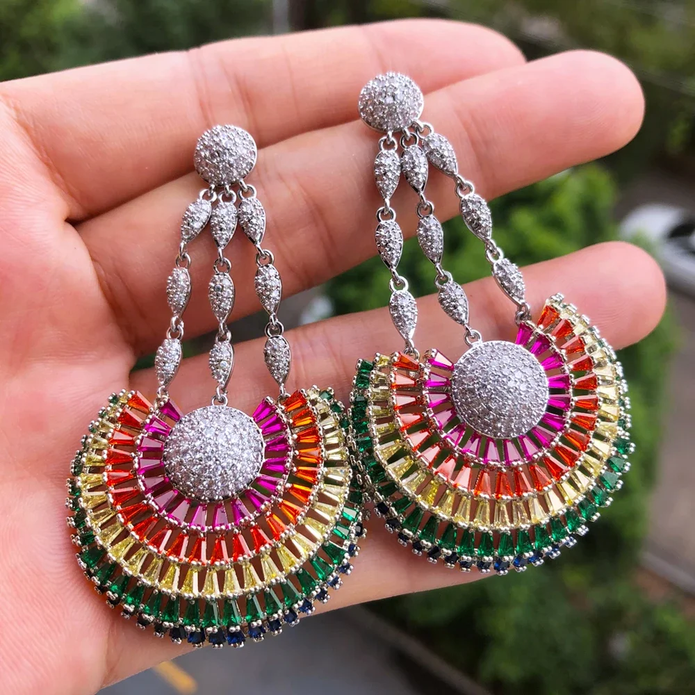 

Missvikki Luxury Crystal Romantic Big Earrings for Women Bridal Drop Dangling Earrings Party Wedding Fashion Jewelry Gifts