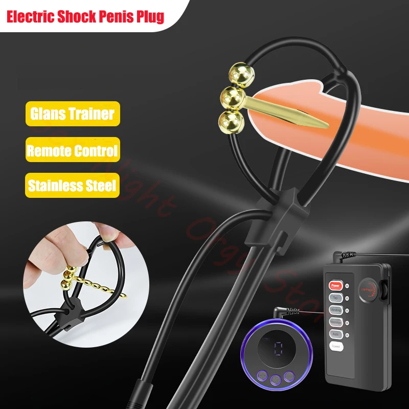 Electro Shock Urethral Sound Dilator,Bdsm Electric Penis Ring,Electrostimulation Urethra Sex Toy,Estim Glans Trainer for Men Gay