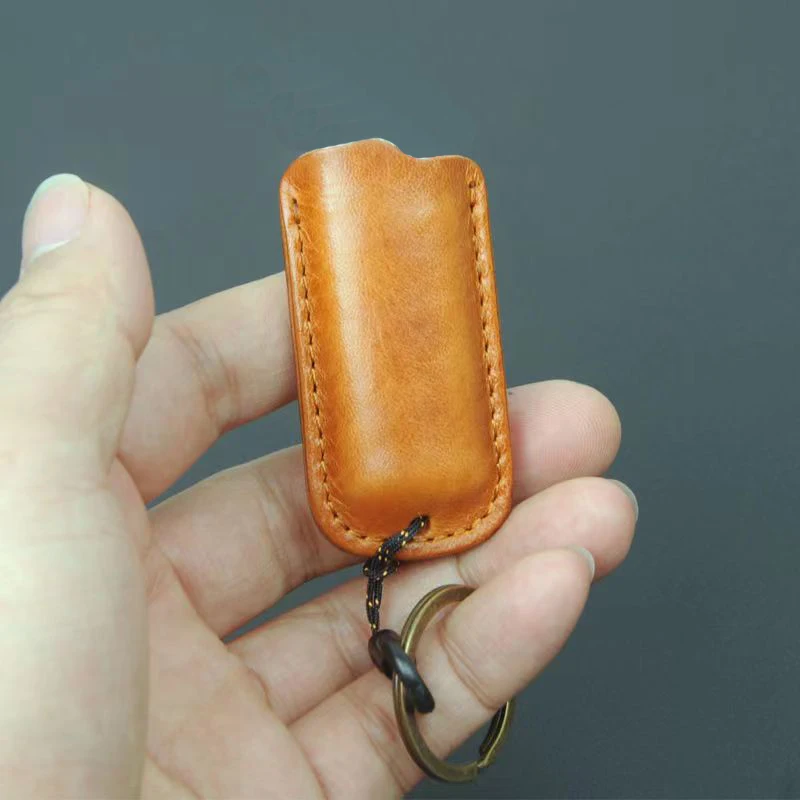 Classic Durable Leather Explosion-Proof Gas Lighter Protect Box For Bic J5 Reusable Portable Case Outside Armor Cover Man Gift