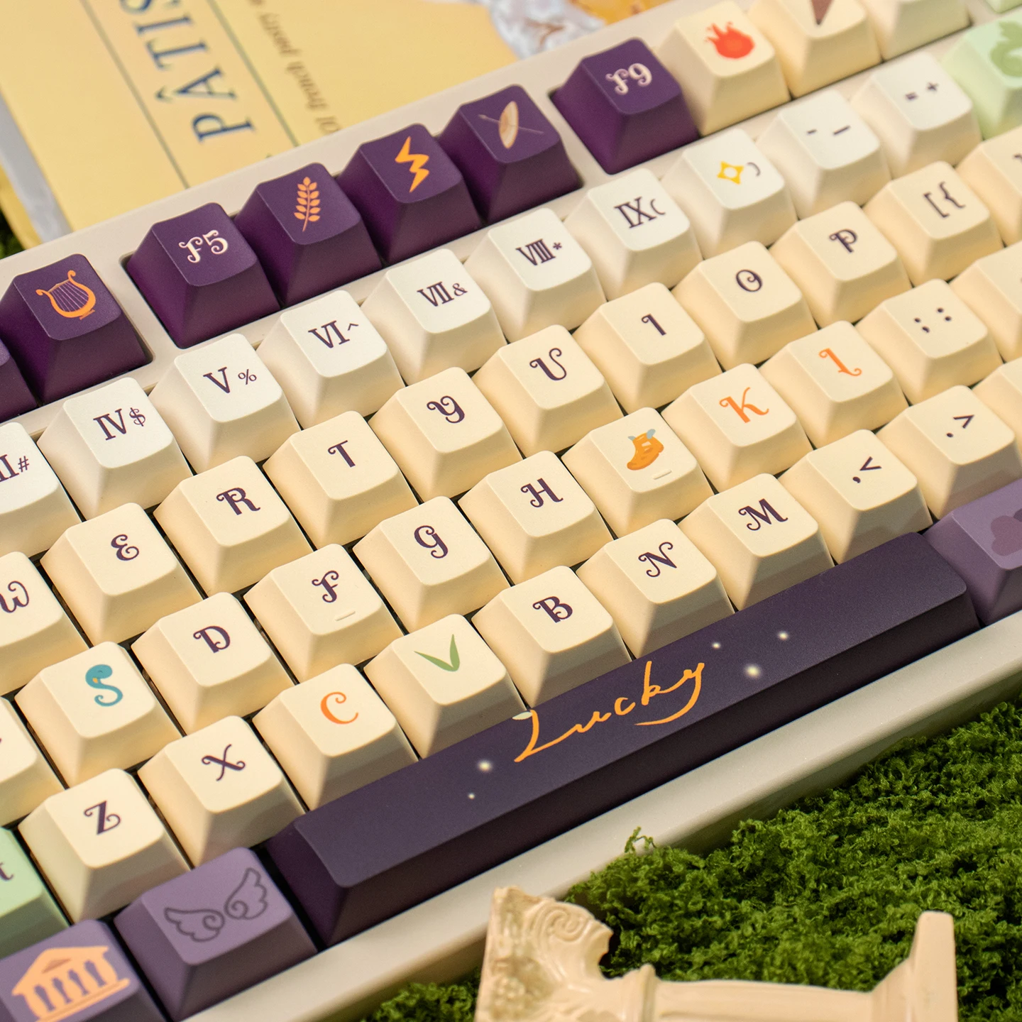 God Mess Hermes Theme Mechanical Keyboard Keycap PBT Thermal Sublimation Complete Set 154 keys Cherry profile