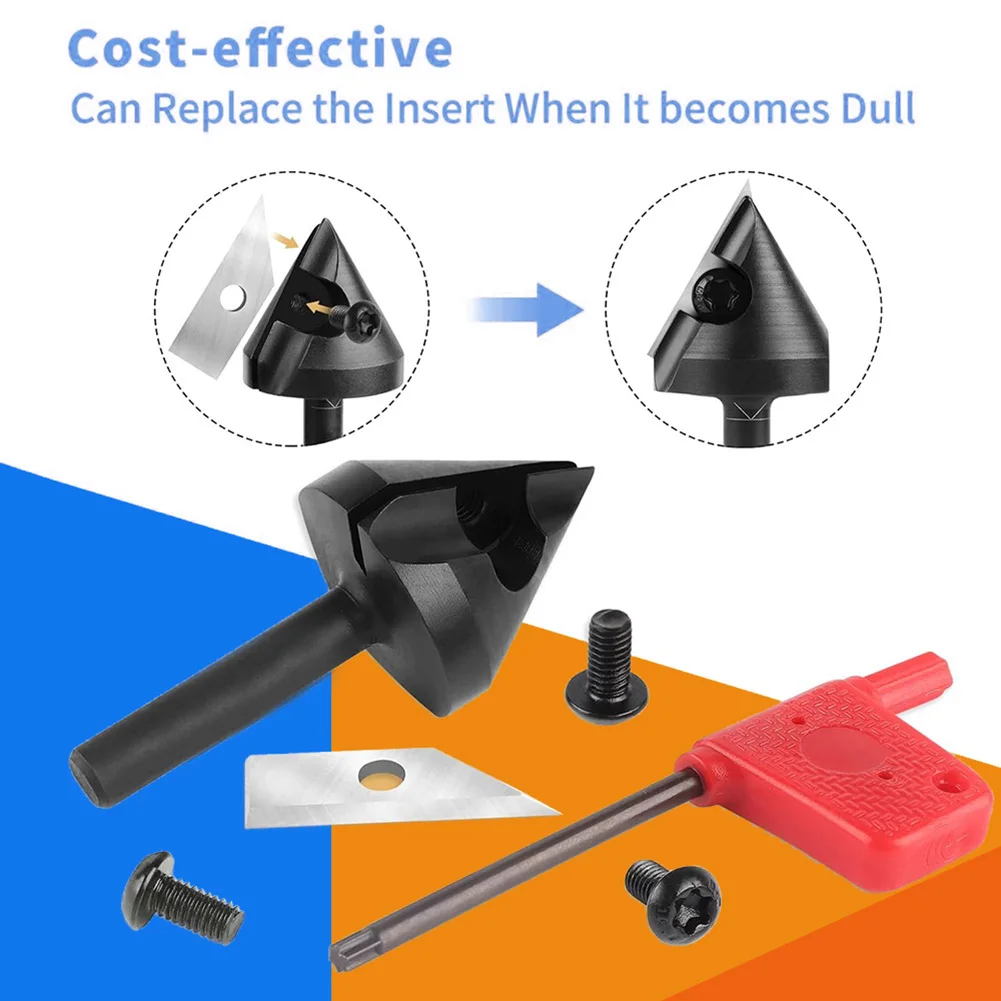 

Woodworking Milling Cutter 60° V-Groove Replaceable Side Board Breaking Cutter Right Angle Chamfering Woodworking Milling Cutter