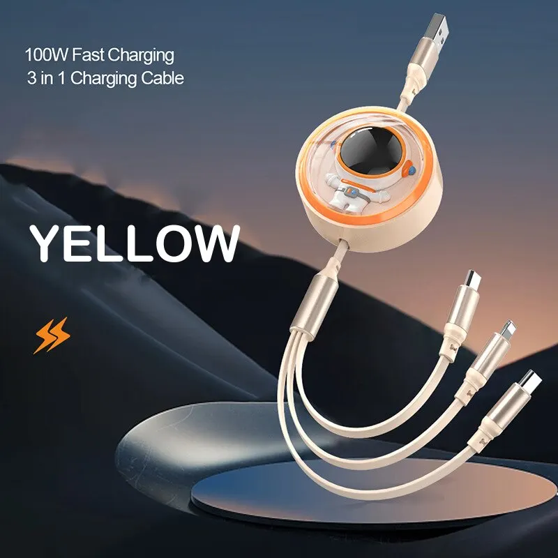 3 In 1 5A Super Fast Charging Data Cable Suitable For IPHONE Huawei Samsung Xiaomi Poco Mobile Phone Telescopic Charging Cable image 6