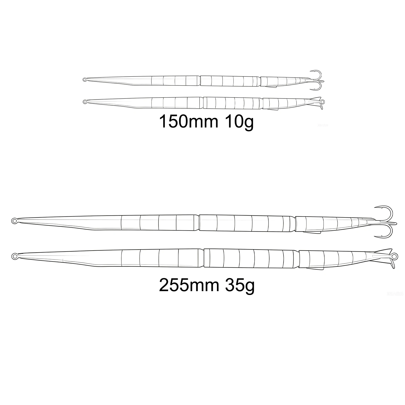 Jointed Pencil Bait 150mm/255mm Needle Body Bionic Skin Treble Hooks System Pesca Multi-Joint Hard Fishing Sinking Lure