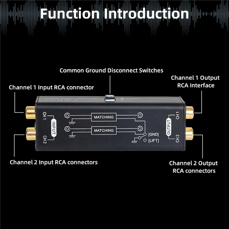 

【CLEARANCE】2X Professional Audio Signal Isolator Audio Current Noise Filter Remover RCA Interface Plug And Play Passive Isolator