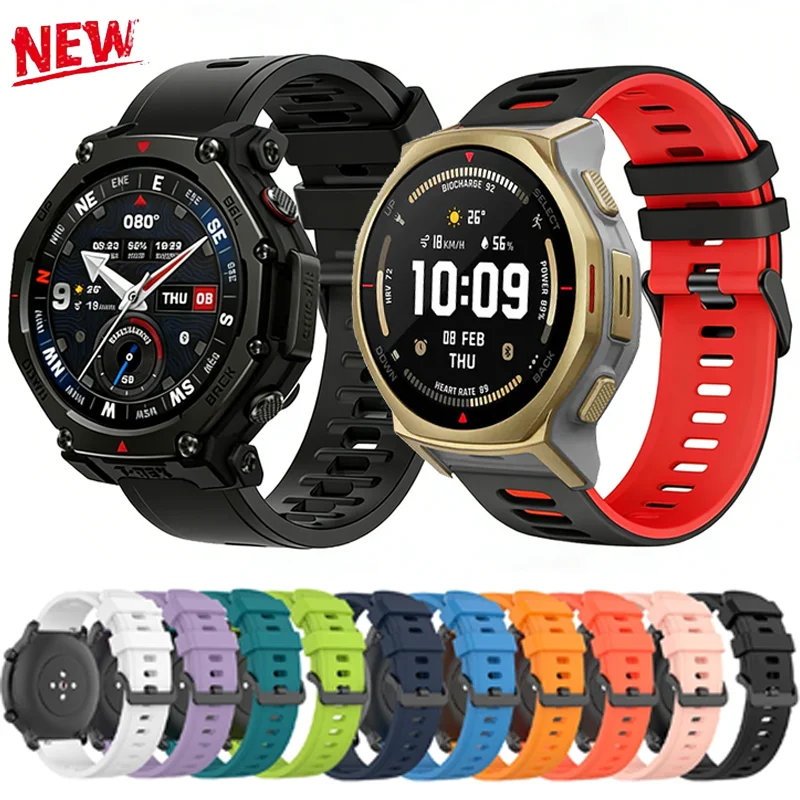 22mm 20mm Silikonarmband für Amazfit T-Rex3 Pro Armband für Amazfit Active Max/GTR 47mm/GTR 4/Bip 6 5/Balance 2/Active 2/GTS 4