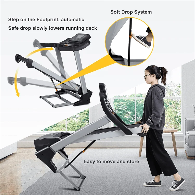 

Portable Smart Easy Assembly Compact Folding Home Gym Walking Treadmill Exercise Running Machine