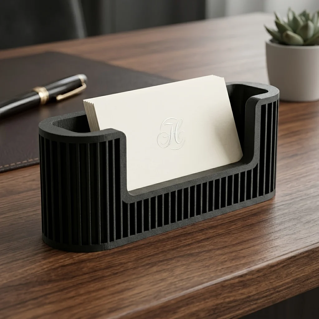 3D Printed Minimalist Striped Roman Column Storage Rack Multifunctional Business Card Holder For Office Reception Table