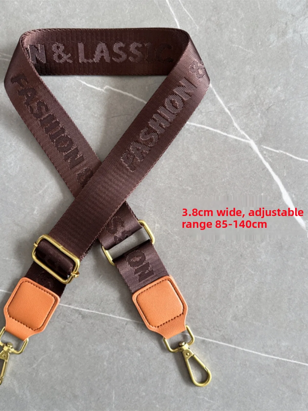 Thickened Nylon Bag Strap Pure Color Single Shoulder Crossbody Versatile Letter Embroidery Extended Wide White Bag Accessories