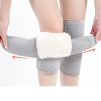 Unisex Wool Plush Knee Pads, Cold Protection, Joint Support, Pressurized Elastic, Sports Protection, Warm, 1 Pair