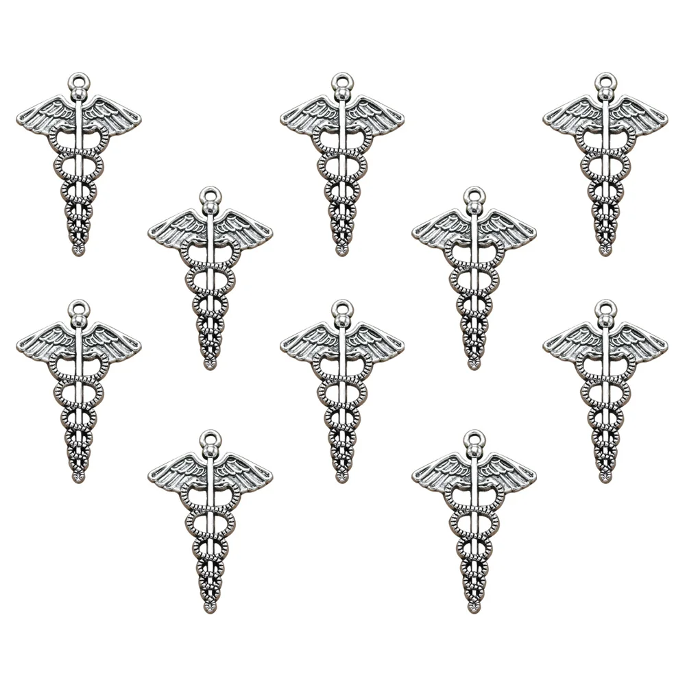 

10pcs Retro Necklace Charms Pendants Alloy Silver DIY Jewelry Making Supplies Craft Project Accessories