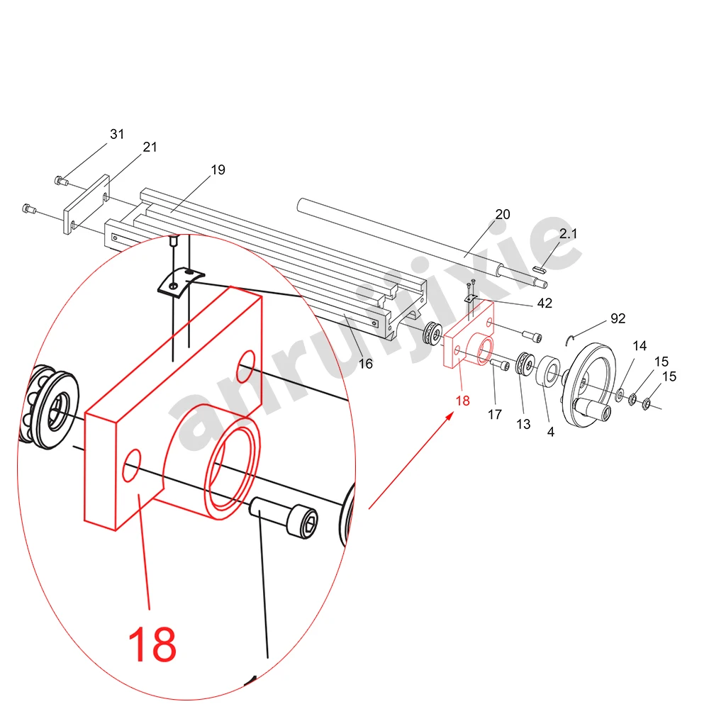 Retainer  X-Axis Bearing for SIG X2&SX2&JET JMD-1L&CX605&Grizzly G8689&Little Milling 9&CMD300 Mini Mill