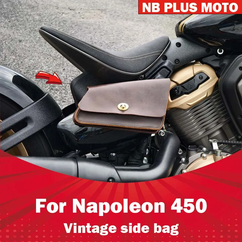 

【Premium】For Benda Napoleon 450 side bag modification black vintage cowhide bag to cover the ugliness side cover bag small hangi