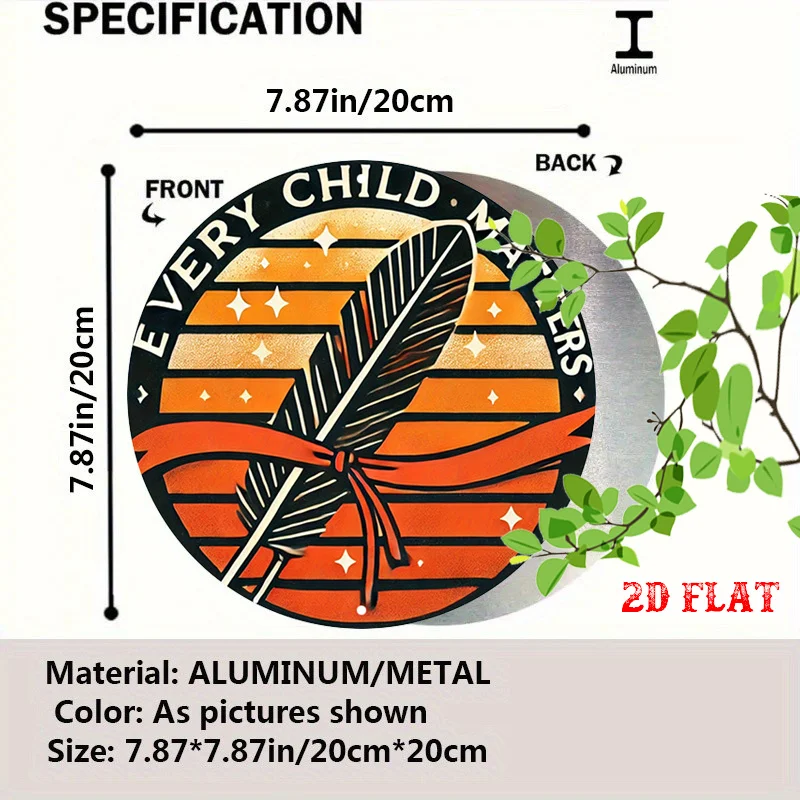 2D Flat 1pc Empowering Message Round Aluminum Sign, Inspiring Design Metal Tin Sign, Cultural Celebration