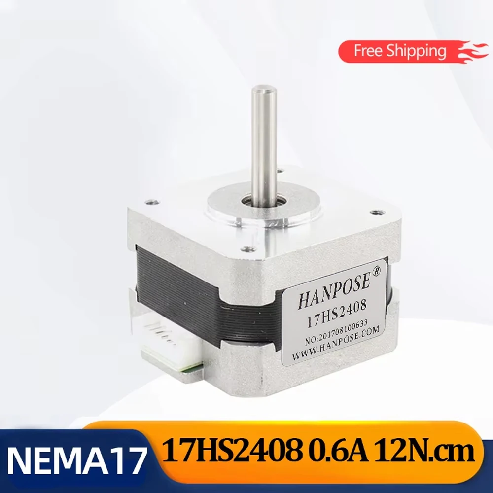 

17HS2408 42 Phase 4 Leads Nema 17 Stepper Motor 1.8 Degree 42BYGH28 0.6A 12N.m For CNC Laser Engraver 3D Printer