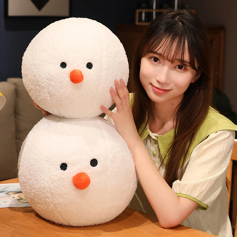 7/20/30/40cm Cute Snowball Plush Pillow Christmas Stuffed Pendant Plushies Doll Keychain Anime Soft Kids Toys For Girls Boys Toy