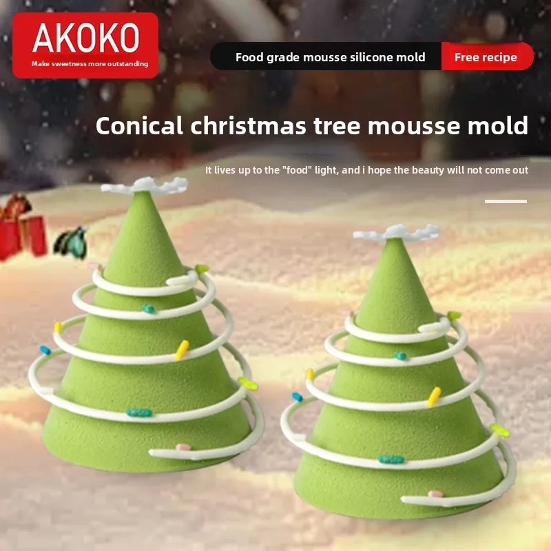 

Рождественская елочная мусс, силиконовая форма для торта, французский десерт, шоколад, сделай сам, конусная форма для выпечки