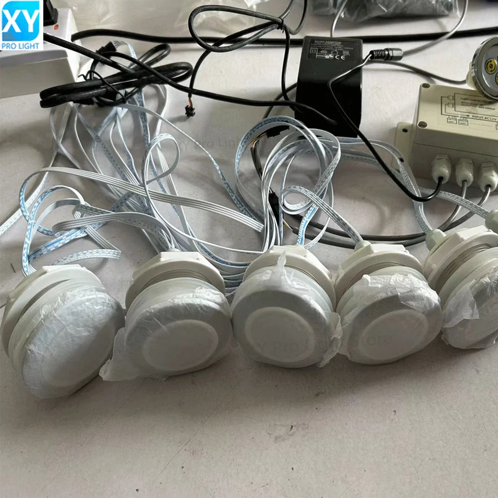 

RGB подводный светильник для ванны AC12V 100mA 68MM хромированное покрытие для лица красочная поверхность погружные светодиодные фонари для бассейна светодиодные лампы для ванны