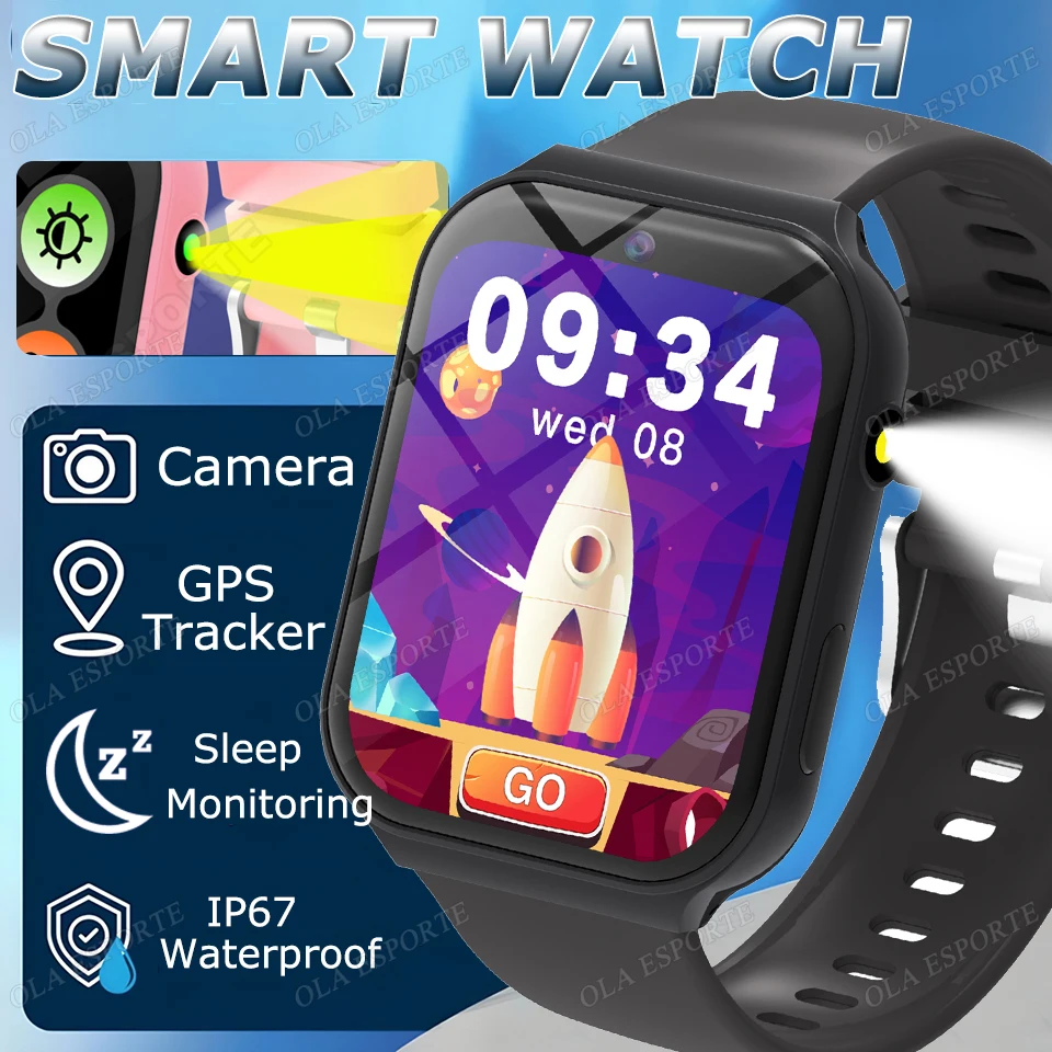 

2025 New Smart Watch Kids 1.83 Inch Display Games Sleep Monitoring Camera Alarm Clock Children Kids Smartwatch Boys Girls Gifts