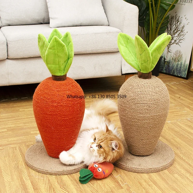 Manufacturer Wholesale Cute Carrot Shape Sisal Cat Scratcher Toys