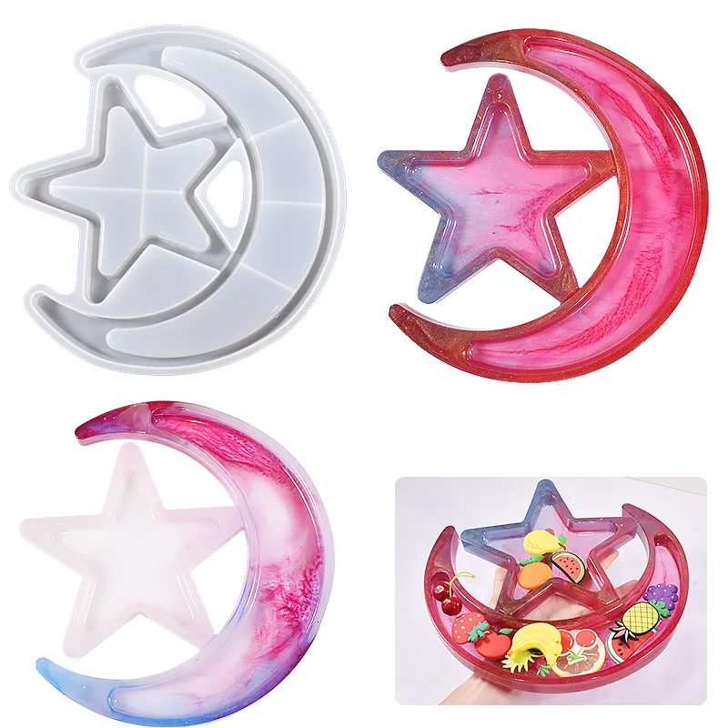 

Moon and Star Trinket Tray Silicone Mold Home Dish Decoration Resin Epoxy Craft Supplies Molds for Resin Art Home Jewelry Box