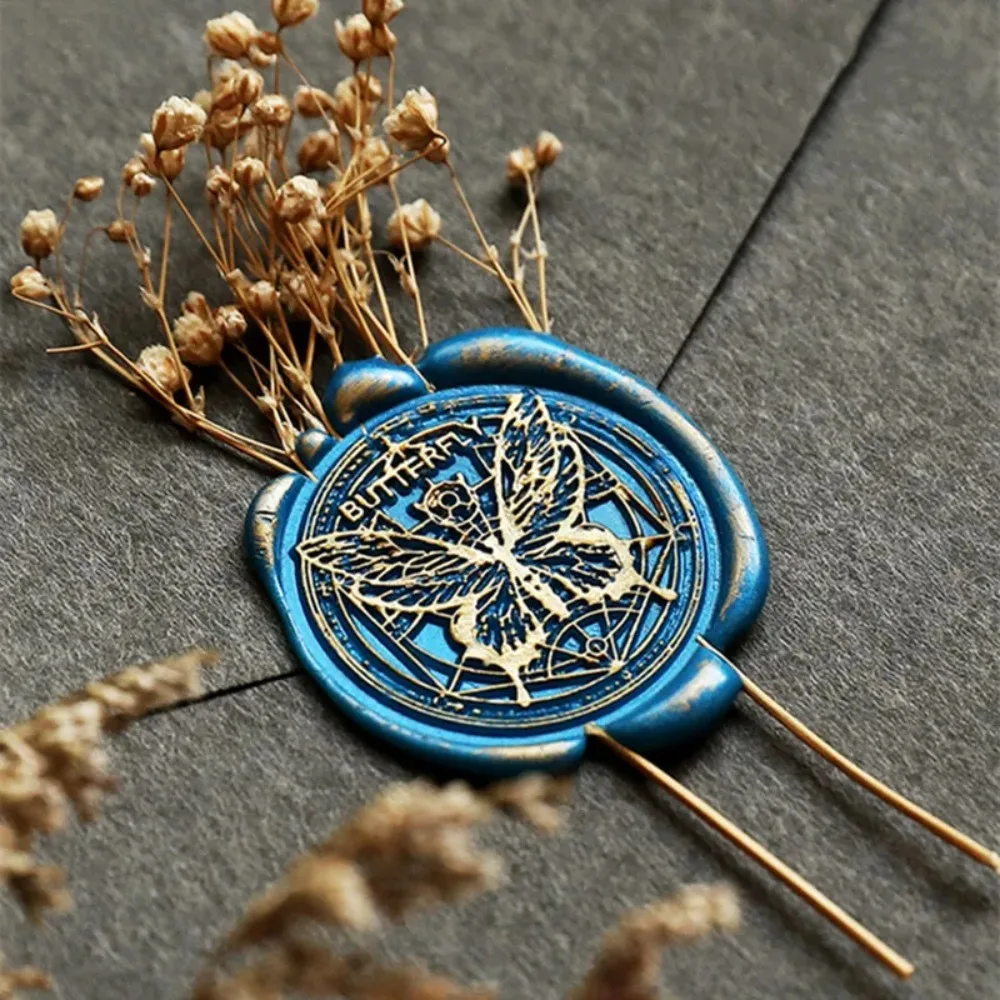 

Butterfly Icon Wax Seal Stamp Replace Head Star Sky Pattern Flowers Sealing Wax Seals Head DIY Tool Antique Metal