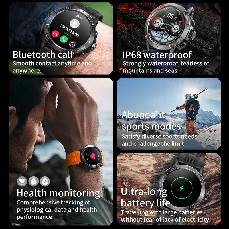 2023 New NX8 Smart Watch Women Men Compass Sleep Sports Fitness Heart Rate Monitor Bluetooth Call IP68 Waterproof Smartwatch