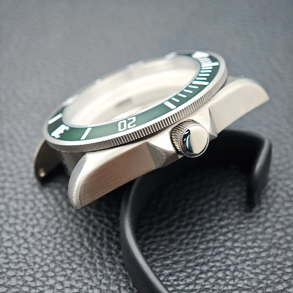 42.5 مللي متر حافظة جديدة تناسب M8215 حركة/القرص للرجال عالية الجودة حافظة فولاذية فضية ملحقات الساعة صندوق ساعة زجاج الياقوت