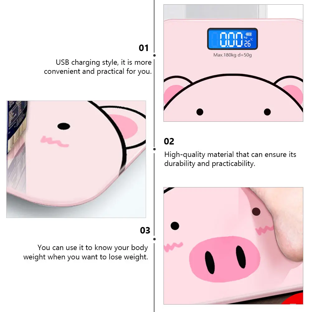 

1pc Digital Body Weight Scale High-sensitivity Sensor Tempered Glass Durable Electronic Scale Weight Loss Gift Precision