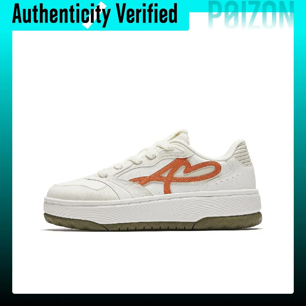 Anta Sunny Breeze Comfortable Low top Skateboard Shoes Women's White Gray Orange 122618034-2
