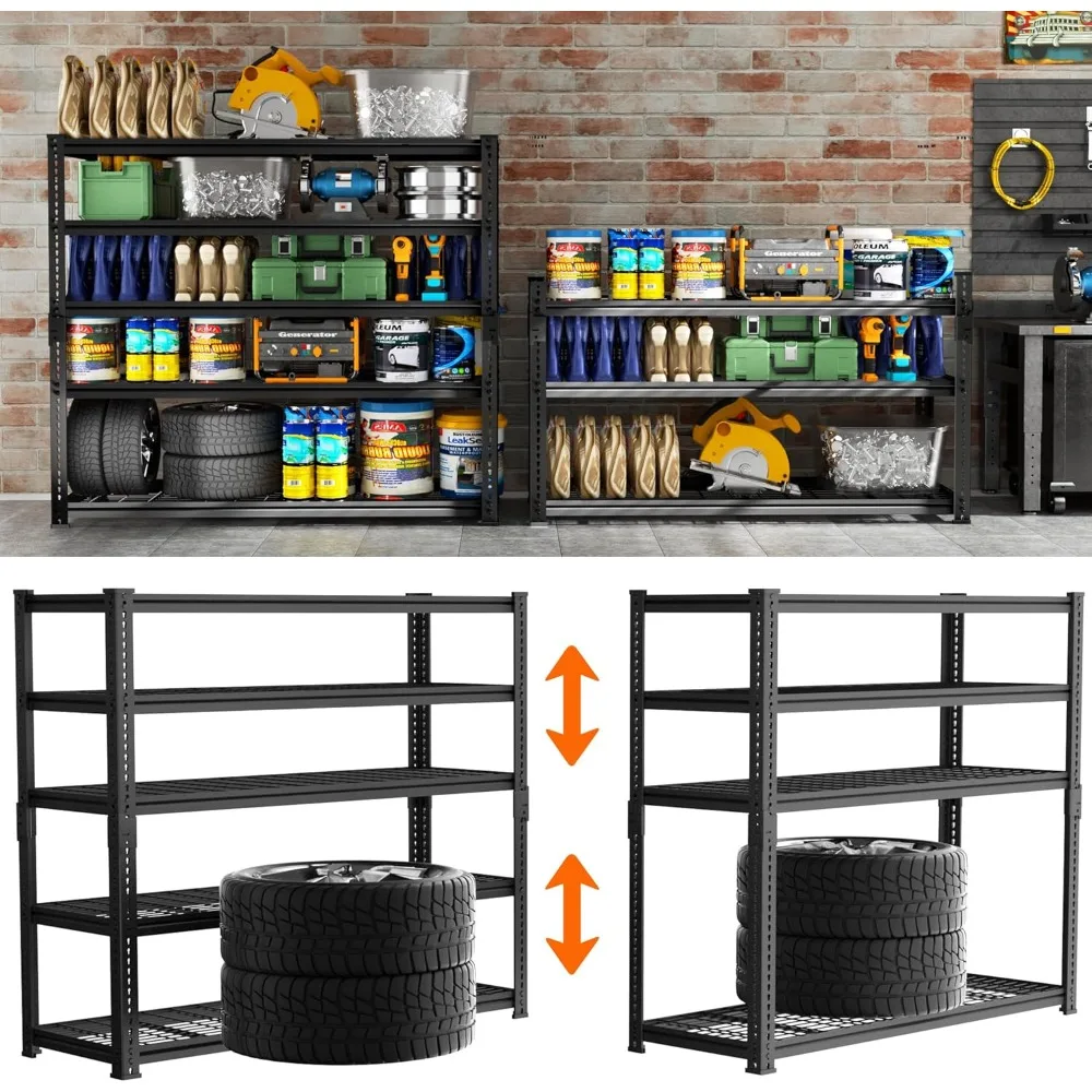 Garage Shelving, 3300 LBS Capacity Storage Shelves Heavy Duty, 5 Tier Adjustable Metal Organizer Wire Rack, 60"L x ，Customized