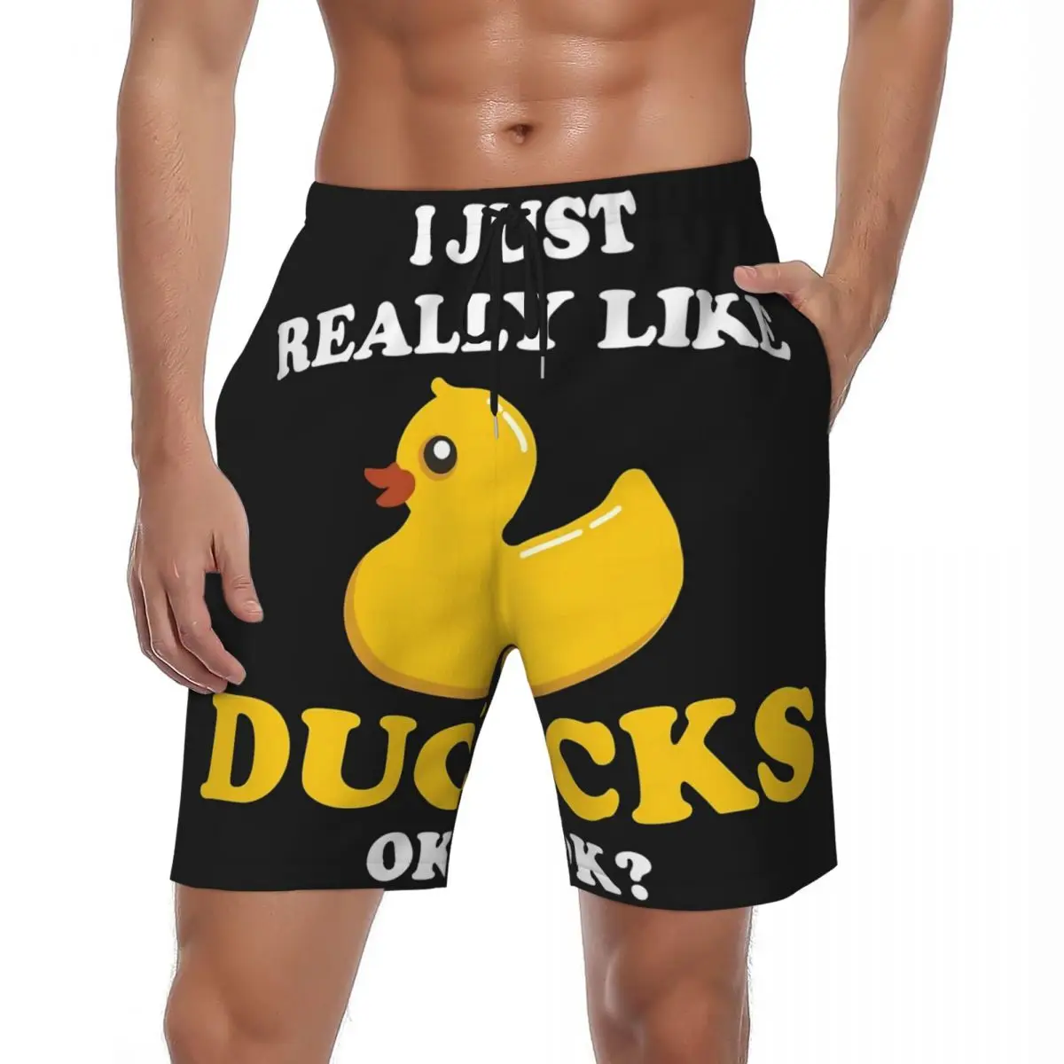 

Мужские спортивные шорты Rubber Duck Y2K Ретро плавки I Just Really Like Ducks Ok Забавные быстросохнущие спортивные пляжные шорты для фитнеса
