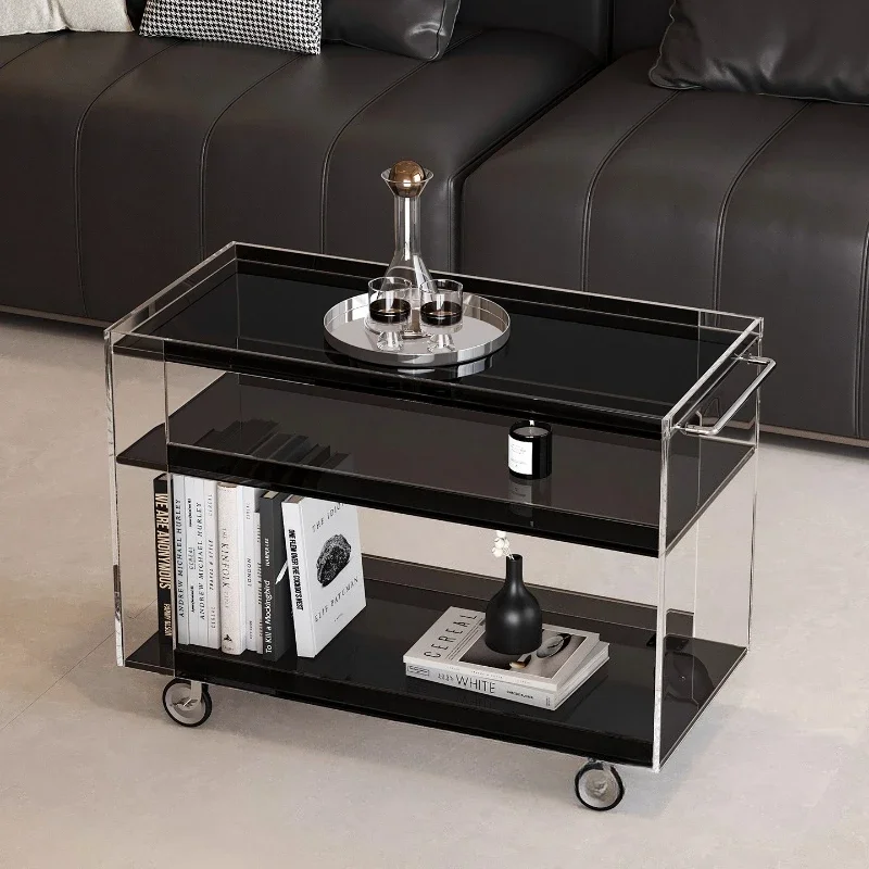 

Living room trolley, a few snacks next to the sofa, mobile coffee table, family dining car storage