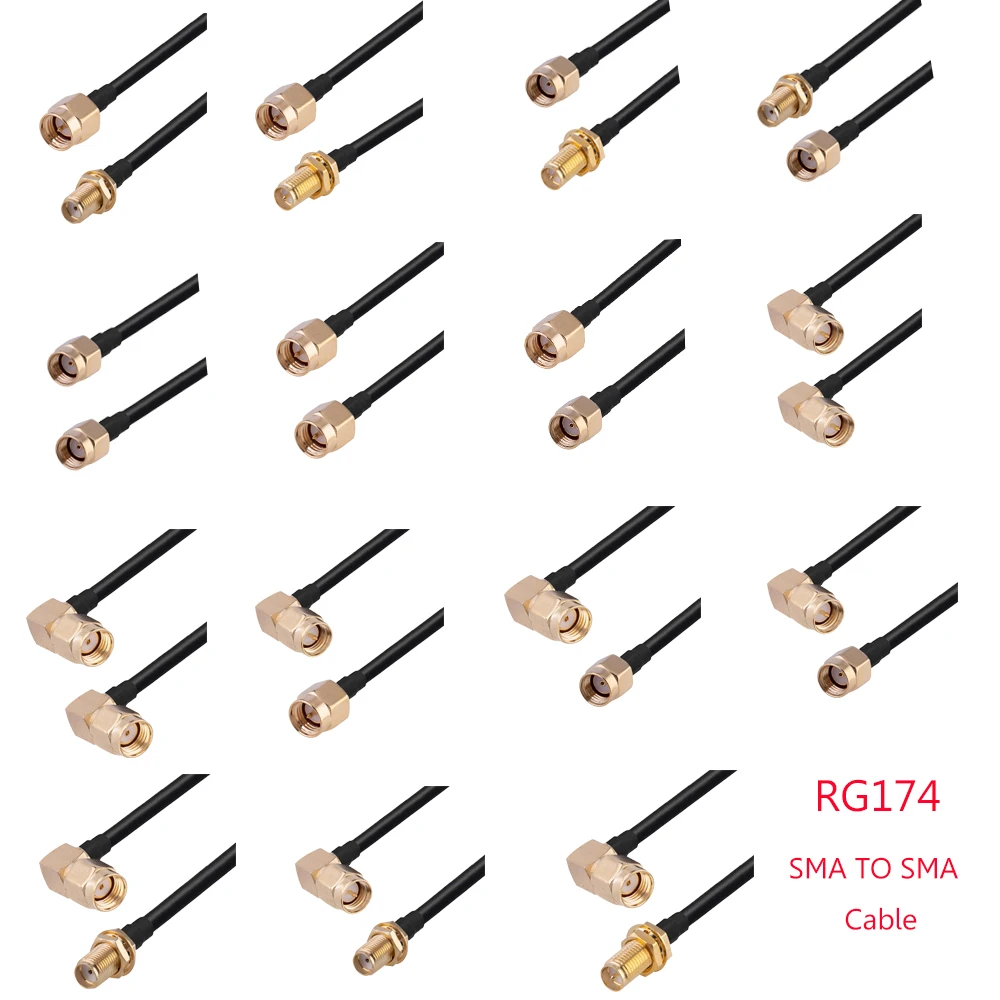Image 3: RGAnthCable-RPSMA vers SMA mâle vers SMA femelle, extension de cloison, cavalier coaxial, queue de over, écrou