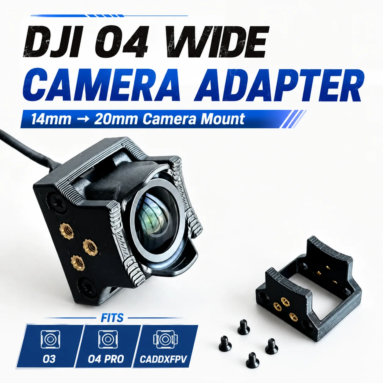 FPV TPU 3D Printed Camera Mount Air Unit Protection Cover 14mm Adapter 20mm Camera Upgrade Module For DJI O4 Wide Air Unit