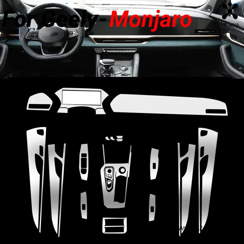 

For GEELY Monjaro Manjaro Xingyue L KX11 2021-2024 Center Console Transparent TPU Protective Film Anti-scratch Repair