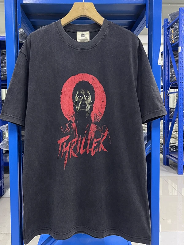 

Футболка Tiller Zombie Jaon с принтом Waed Loose ort Sve ex Faionable round Ne Youth Trend Весна 2025 г.