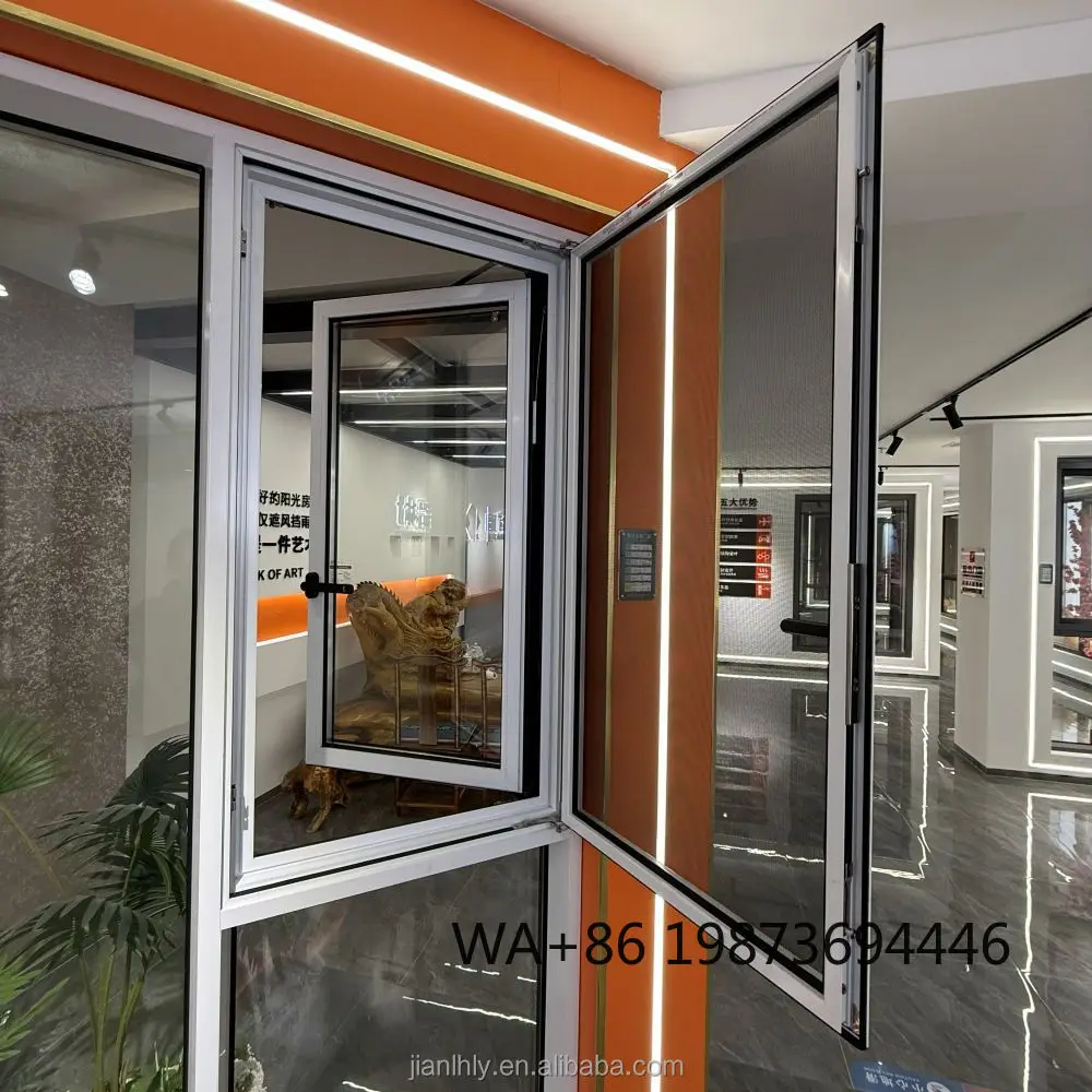 Aluminum alloy soundproof casement window, tempered glass with automatic opening