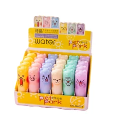 24Pcs Cute Bear Lip Balm Fruit Flavored Clear Moisturizing Lip Balm Set Kids Girls Lips Care Party Gifts Wholesale