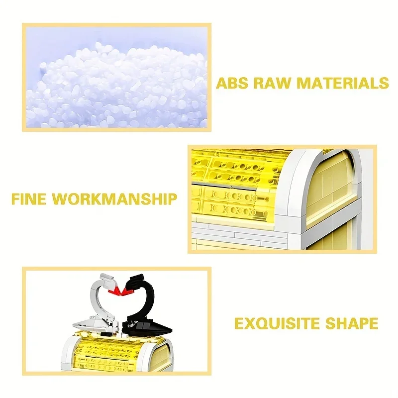 524PCS 백조 보석 상자 블록 모델 반지 상자 고백 로맨틱 선물 상자 창의적 장식 어린이 장난감 휴일 선물