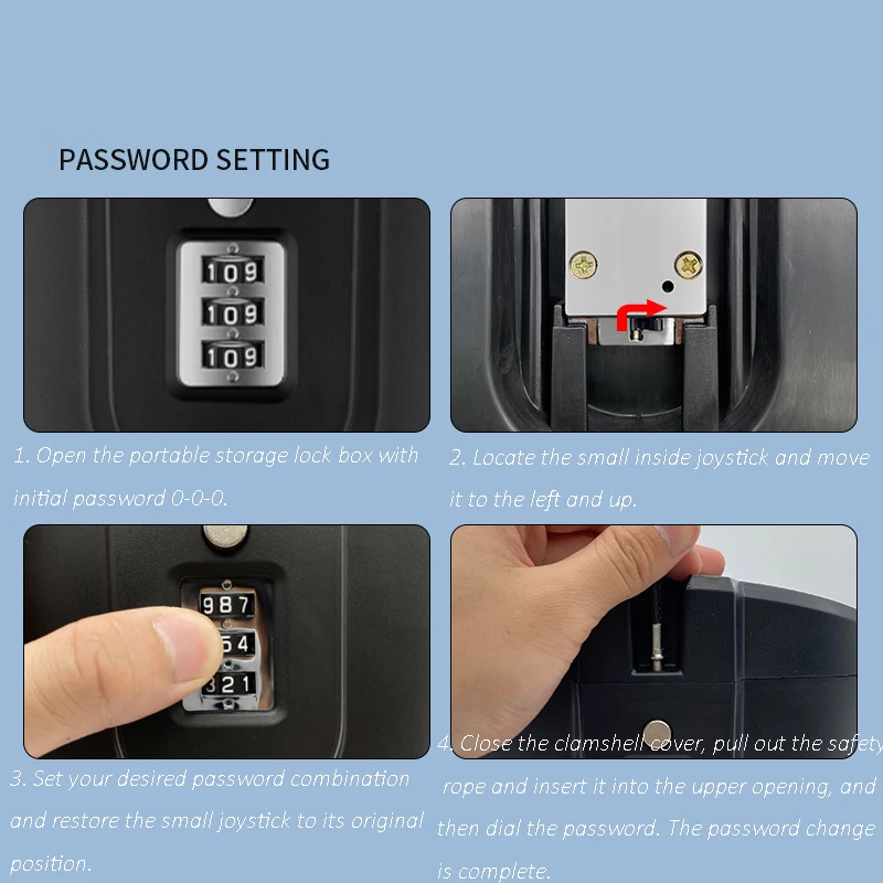 Outdoor Portable Safe Box 3-Digit Combination Lock With Steel Wire Outdoor Camp Sports Beach Bucket Security Storage Box