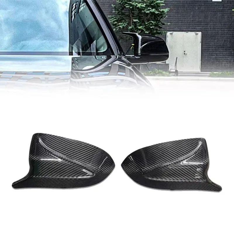 Car Upgrade  Forged Real Dry Carbon Fibre Side Rear View  Carbon Mirror Cap Cover Shell