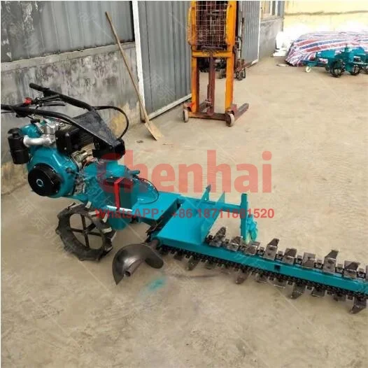 Pipe line cable chain hand-held trencher mini farm trencher machine equipment Water pipe trencher