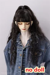 BJD/SD Doll Wig Toys Girls Elegant 1/3 1/4 Soft Milk Silk Long Corn Curls Red Blue Half Tied High Ponytail Gift Doll Accessories