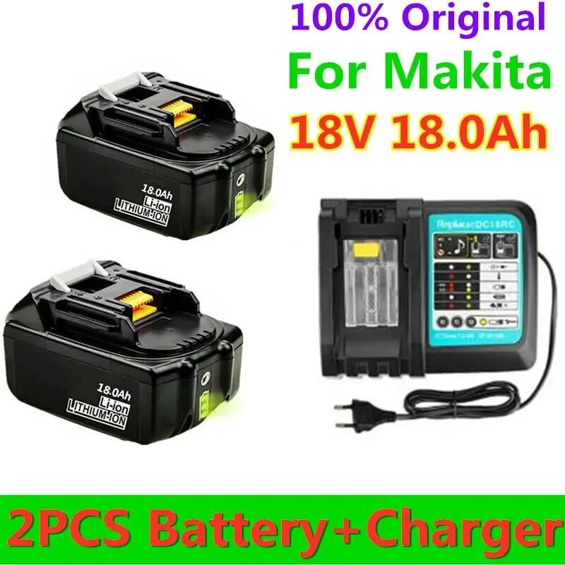 100% New 18V 18.0A Rechargeable Battery18000mAh Li-Ion Battery Power for MAKITA BL1880 BL1860 BL1830