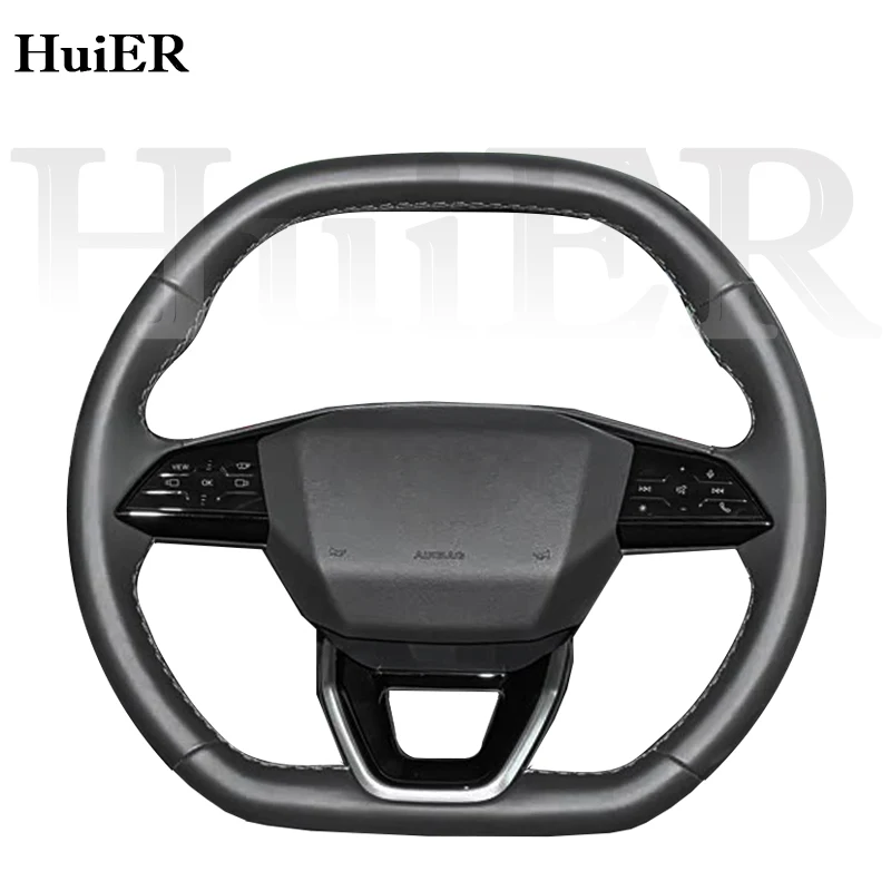 New DIY Hand Stitched Leather Steering Wheel Cover For Audi Q6 e-tron/Q6 Sportback e-tron 2024-2026 Interior Decor Accessories