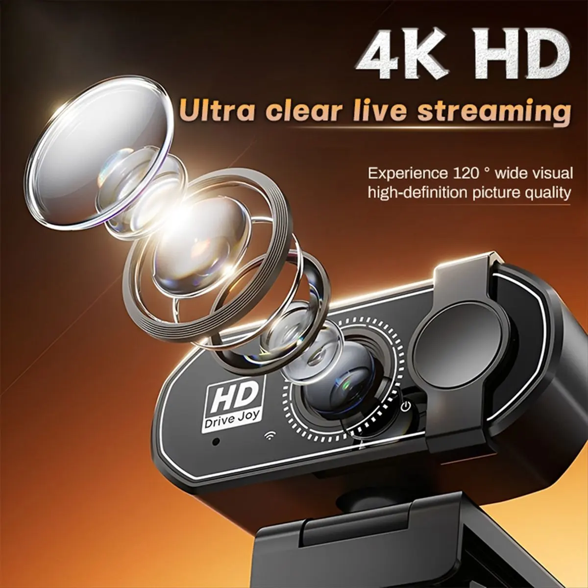 USB Webcam with Dual Microphones for PC Laptop Computer Web Camera 4K BSBL
