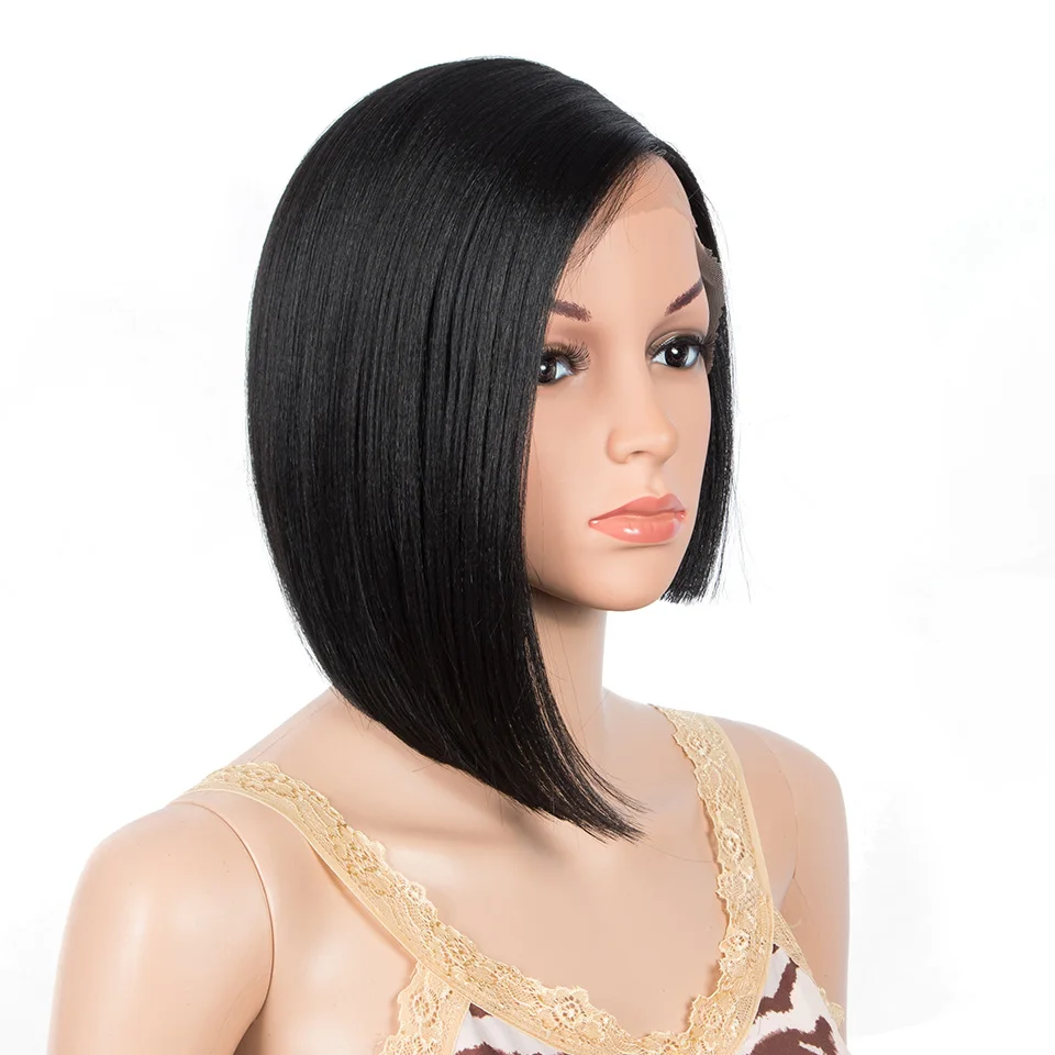 Synthetic Lace Front Wig Straight Asymmetrica Bob Short Wig 12