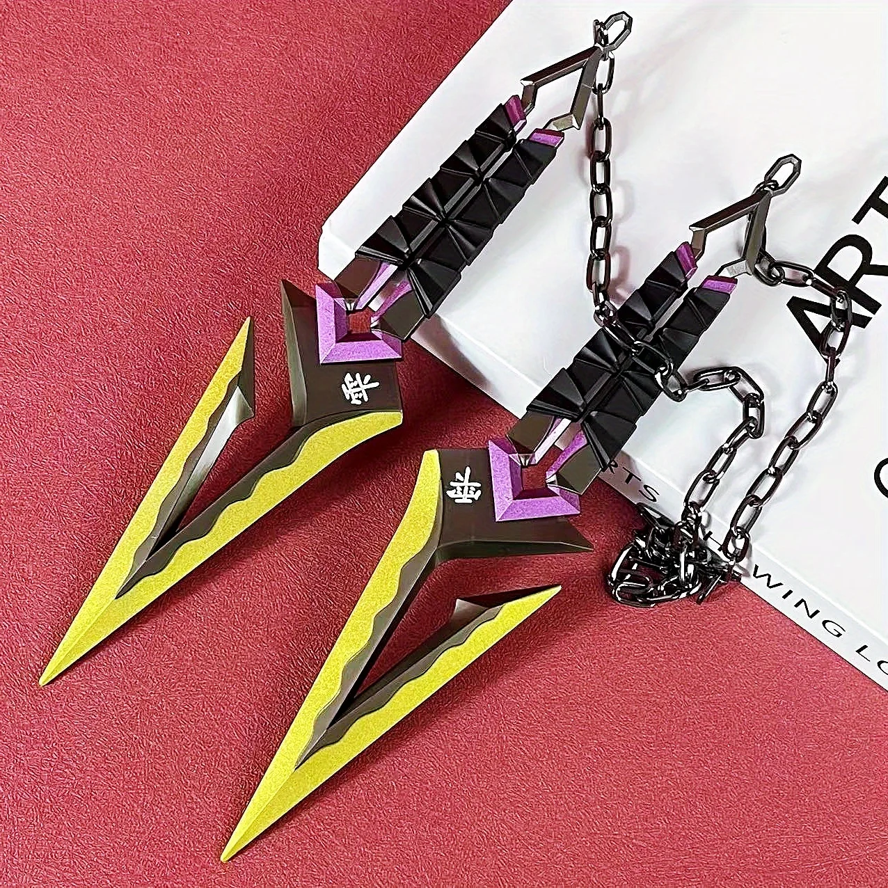 8.6inch Valorant Ninja Star Katana Metal Sword Anime Cosplay Prop Ninja Knife Kunai Real Size Japanese Katana Samurai Sabre Toy